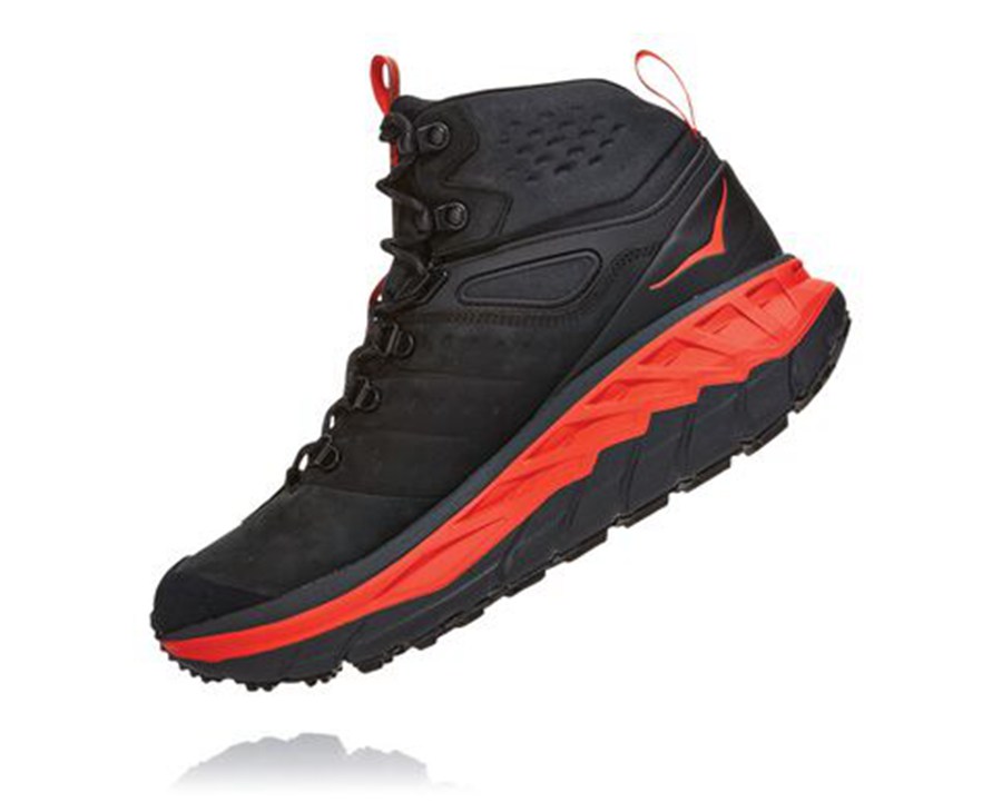 Botas De Montaña Hoka One One Hombre - Stinson Mid Gore-Tex - Negras - GFV805692